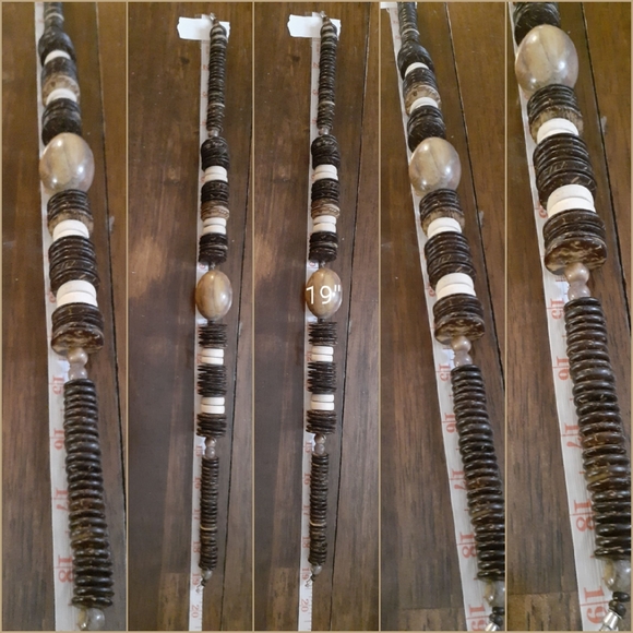 Vtg Wood Bead Necklace 19" Choker Style - Picture 15 of 16